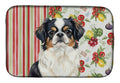 Tricolor Japanese Chin Vegetables Dish Drying Mat Absorbent Dish Drying Mat Pad for Kitchen Counter Dish Drainer Mat for Countertop, 14 x 21", Multicolor