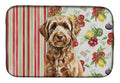 Chocolate Labradoodle Vegetables Dish Drying Mat Absorbent Dish Drying Mat Pad for Kitchen Counter Dish Drainer Mat for Countertop, 14 x 21", Multicolor