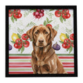 Chocolate Labrador Retriever Vegetables Framed Metal Print Bathroom, Kitchen, Office, Home Decor Wall Art Ready to Hang, Square, 8X8