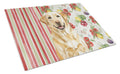 Yellow Labrador Retriever Vegetables Cutting Board Tempered Glass Kitchen Cutting Surface, Heat Resistant Chopping, Non-Slip Feet, Food Prep & Serving
