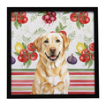 Yellow Labrador Retriever Vegetables Framed Metal Print Bathroom, Kitchen, Office, Home Decor Wall Art Ready to Hang, Square, 8X8
