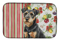 Black and Tan Lakeland Terrier Vegetables Dish Drying Mat Absorbent Dish Drying Mat Pad for Kitchen Counter Dish Drainer Mat for Countertop, 14 x 21", Multicolor