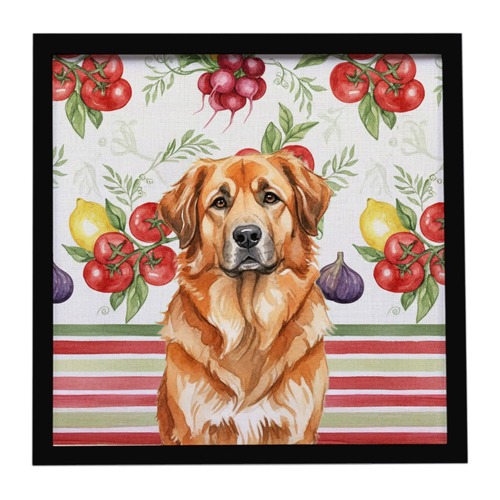 Red Leonberger Vegetables Framed Metal Print Bathroom, Kitchen, Office, Home Decor Wall Art Ready to Hang, Square, 8X8