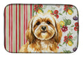 Gold Lhasa Apso Vegetables Dish Drying Mat Absorbent Dish Drying Mat Pad for Kitchen Counter Dish Drainer Mat for Countertop, 14 x 21", Multicolor