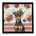 Manchester Terrier Vegetables Framed Metal Print Bathroom, Kitchen, Office, Home Decor Wall Art Ready to Hang, Square, 8X8