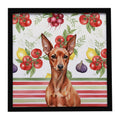 Red Miniature Pinscher Min Pin Vegetables Framed Metal Print Bathroom, Kitchen, Office, Home Decor Wall Art Ready to Hang, Square, 8X8