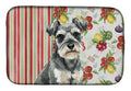 Miniature Schnauzer Vegetables Dish Drying Mat Absorbent Dish Drying Mat Pad for Kitchen Counter Dish Drainer Mat for Countertop, 14 x 21", Multicolor