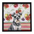 Miniature Schnauzer Vegetables Framed Metal Print Bathroom, Kitchen, Office, Home Decor Wall Art Ready to Hang, Square, 8X8
