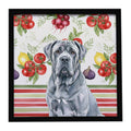 Blue Neapolitan Mastiff Vegetables Framed Metal Print Bathroom, Kitchen, Office, Home Decor Wall Art Ready to Hang, Square, 8X8