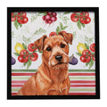 Red Norfolk Terrier Vegetables Framed Metal Print Bathroom, Kitchen, Office, Home Decor Wall Art Ready to Hang, Square, 8X8