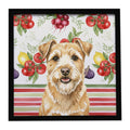Wheaten Norfolk Terrier Vegetables Framed Metal Print Bathroom, Kitchen, Office, Home Decor Wall Art Ready to Hang, Square, 8X8