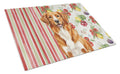 Orange Nova Scotia Duck Tolling Retriever Vegetables Cutting Board Tempered Glass Kitchen Cutting Surface, Heat Resistant Chopping, Non-Slip Feet, Food Prep & Serving
