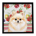 Cream Pomeranian Vegetables Framed Metal Print Bathroom, Kitchen, Office, Home Decor Wall Art Ready to Hang, Square, 8X8