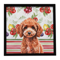 Miniature Red Poodle Vegetables Framed Metal Print Bathroom, Kitchen, Office, Home Decor Wall Art Ready to Hang, Square, 8X8