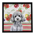 Toy Silver Poodle Vegetables Framed Metal Print Bathroom, Kitchen, Office, Home Decor Wall Art Ready to Hang, Square, 8X8
