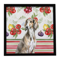 Grizzle Saluki Vegetables Framed Metal Print Bathroom, Kitchen, Office, Home Decor Wall Art Ready to Hang, Square, 8X8