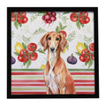 Red Saluki Vegetables Framed Metal Print Bathroom, Kitchen, Office, Home Decor Wall Art Ready to Hang, Square, 8X8