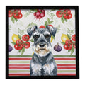 Schnauzer Vegetables Framed Metal Print Bathroom, Kitchen, Office, Home Decor Wall Art Ready to Hang, Square, 8X8
