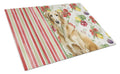 Wheaten Scottish Deerhound Vegetables Cutting Board Tempered Glass Kitchen Cutting Surface, Heat Resistant Chopping, Non-Slip Feet, Food Prep & Serving