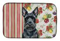 Scottish Terrier Vegetables Dish Drying Mat Absorbent Dish Drying Mat Pad for Kitchen Counter Dish Drainer Mat for Countertop, 14 x 21", Multicolor
