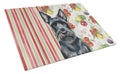 Scottish Terrier Vegetables Cutting Board Tempered Glass Kitchen Cutting Surface, Heat Resistant Chopping, Non-Slip Feet, Food Prep & Serving