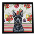 Scottish Terrier Vegetables Framed Metal Print Bathroom, Kitchen, Office, Home Decor Wall Art Ready to Hang, Square, 8X8