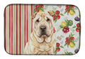 Shar Pei Vegetables Dish Drying Mat Absorbent Dish Drying Mat Pad for Kitchen Counter Dish Drainer Mat for Countertop, 14 x 21", Multicolor