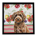 Spanish Water Dog Vegetables Framed Metal Print Bathroom, Kitchen, Office, Home Decor Wall Art Ready to Hang, Square, 8X8