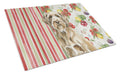 Spinone Italiano Vegetables Cutting Board Tempered Glass Kitchen Cutting Surface, Heat Resistant Chopping, Non-Slip Feet, Food Prep & Serving