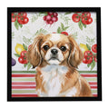 Tibetan Spaniel Vegetables Framed Metal Print Bathroom, Kitchen, Office, Home Decor Wall Art Ready to Hang, Square, 8X8
