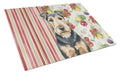 Welsh Terrier Vegetables Cutting Board Tempered Glass Kitchen Cutting Surface, Heat Resistant Chopping, Non-Slip Feet, Food Prep & Serving