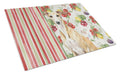 Fawn Whippet Vegetables Cutting Board Tempered Glass Kitchen Cutting Surface, Heat Resistant Chopping, Non-Slip Feet, Food Prep & Serving