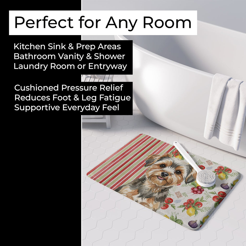 Yorkiepoo Vegetables Memory Foam Kitchen Mat Machine Washable Anti-Fatigue Cushion Comfort Bath or Kitchen Rug