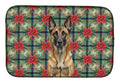 Belgian Malinois Christmas PoinsettIas Dish Drying Mat Absorbent Dish Drying Mat Pad for Kitchen Counter Dish Drainer Mat for Countertop, 14 x 21", Multicolor