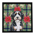 Berndoodle Christmas PoinsettIas Framed Metal Print Bathroom, Kitchen, Office, Home Decor Wall Art Ready to Hang, Square, 8X8