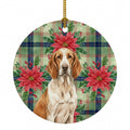 Bracco Italiano Christmas PoinsettIas Ceramic Ornament Christmas Tree Hanging Decorations for Home Christmas Holiday, Party, Gift, 3 in, Multicolor