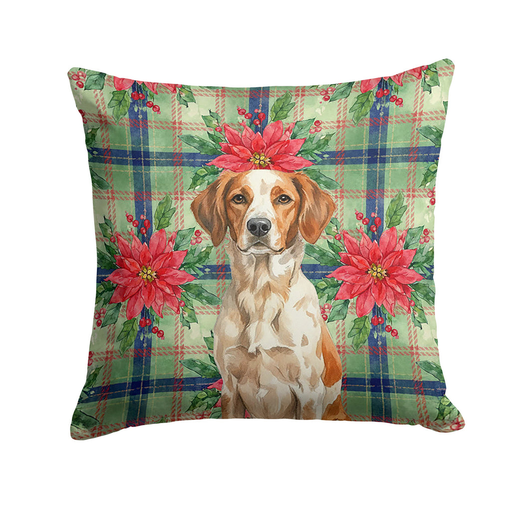 Roan Brittany Christmas PoinsettIas Decorative Throw Pillow 18x18 Indoor Outdoor Accent Cushion, Fabric Cover with Insert for Sofa, Bed, Porch & Living Room
