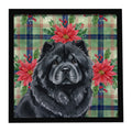 Black Chow Chow Christmas PoinsettIas Framed Metal Print Bathroom, Kitchen, Office, Home Decor Wall Art Ready to Hang, Square, 8X8