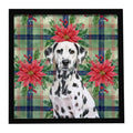 Dalmatian Christmas PoinsettIas Framed Metal Print Bathroom, Kitchen, Office, Home Decor Wall Art Ready to Hang, Square, 8X8