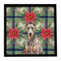 Fawn Doberman Pinscher Christmas PoinsettIas Framed Metal Print Bathroom, Kitchen, Office, Home Decor Wall Art Ready to Hang, Square, 8X8