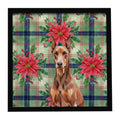 Red Doberman Pinscher Christmas PoinsettIas Framed Metal Print Bathroom, Kitchen, Office, Home Decor Wall Art Ready to Hang, Square, 8X8