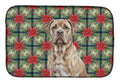 Isabella Dogue de Bordeaux Christmas PoinsettIas Dish Drying Mat Absorbent Dish Drying Mat Pad for Kitchen Counter Dish Drainer Mat for Countertop, 14 x 21", Multicolor