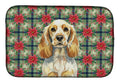 Lemon Roan English Cocker Spaniel Christmas PoinsettIas Dish Drying Mat Absorbent Dish Drying Mat Pad for Kitchen Counter Dish Drainer Mat for Countertop, 14 x 21", Multicolor