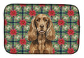 Liver English Cocker Spaniel Christmas PoinsettIas Dish Drying Mat Absorbent Dish Drying Mat Pad for Kitchen Counter Dish Drainer Mat for Countertop, 14 x 21", Multicolor