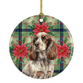 Liver Roan English Cocker Spaniel Christmas PoinsettIas Ceramic Ornament Christmas Tree Hanging Decorations for Home Christmas Holiday, Party, Gift, 3 in, Multicolor