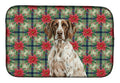 German Shorthaired Pointer Christmas PoinsettIas Dish Drying Mat Absorbent Dish Drying Mat Pad for Kitchen Counter Dish Drainer Mat for Countertop, 14 x 21", Multicolor