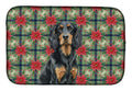 Gordon Setter Christmas PoinsettIas Dish Drying Mat Absorbent Dish Drying Mat Pad for Kitchen Counter Dish Drainer Mat for Countertop, 14 x 21", Multicolor