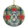Kerry Blue Terrier Christmas PoinsettIas Ceramic Ornament Christmas Tree Hanging Decorations for Home Christmas Holiday, Party, Gift, 3 in, Multicolor