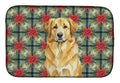 Lion Yellow Leonberger Christmas PoinsettIas Dish Drying Mat Absorbent Dish Drying Mat Pad for Kitchen Counter Dish Drainer Mat for Countertop, 14 x 21", Multicolor