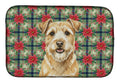 Wheaten Norfolk Terrier Christmas PoinsettIas Dish Drying Mat Absorbent Dish Drying Mat Pad for Kitchen Counter Dish Drainer Mat for Countertop, 14 x 21", Multicolor